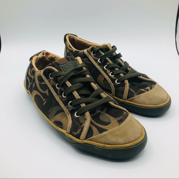 Coach women’s green and tan gym shoes size 8 medium - Picture 1 of 10
